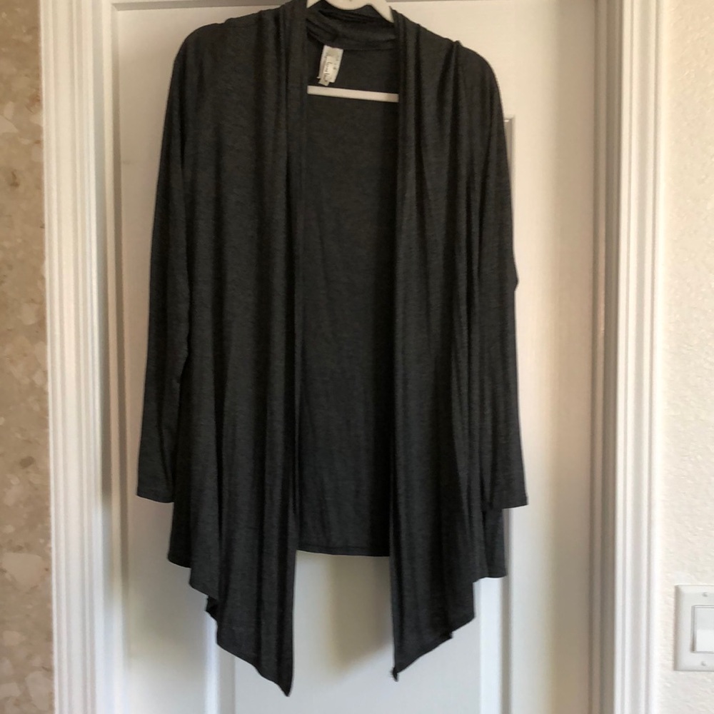 Heather gray Lightweight Open Cardigan